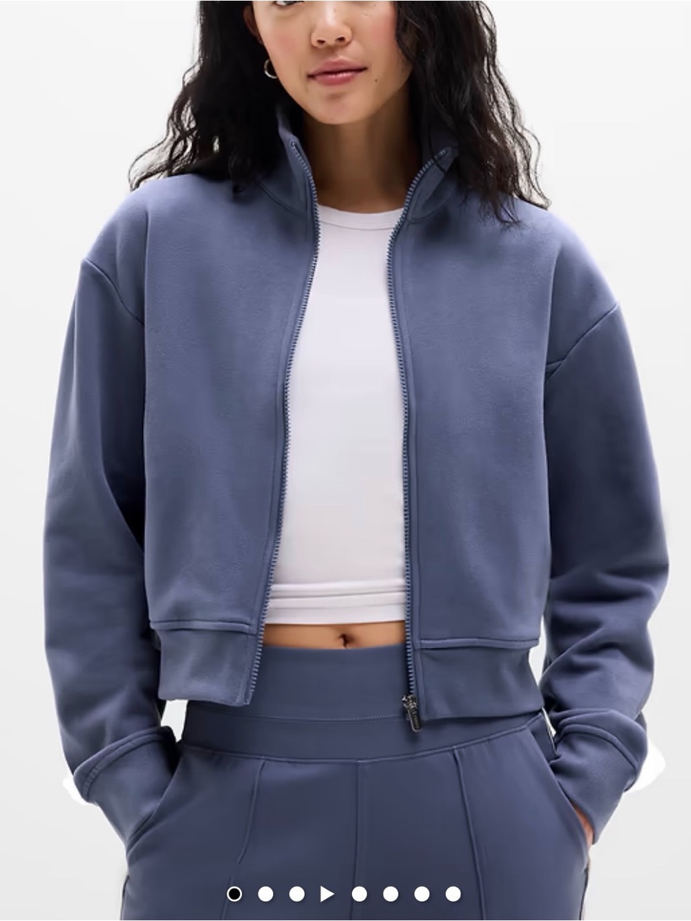 Athleta Forever Fleece Track Jacket in Celestial